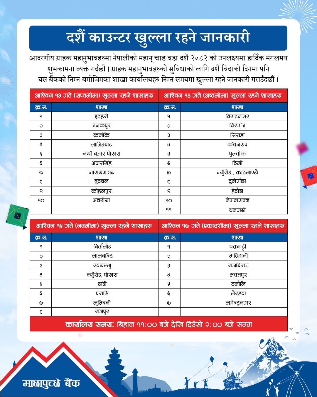 Dashain Holiday Counter !!!